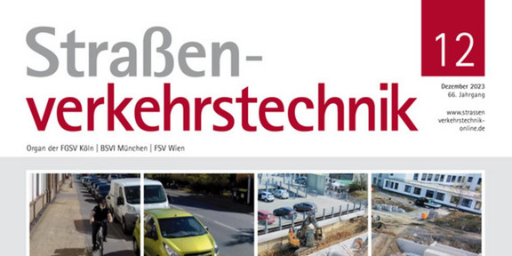 Journal Straßenverkehrstechnik Front cover of the Journal "Straßenverkehrstechnik"