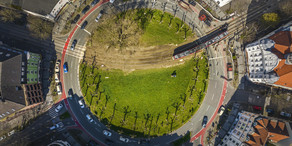 Drohnenaufnahme vom Borsigplatz in Dortmund